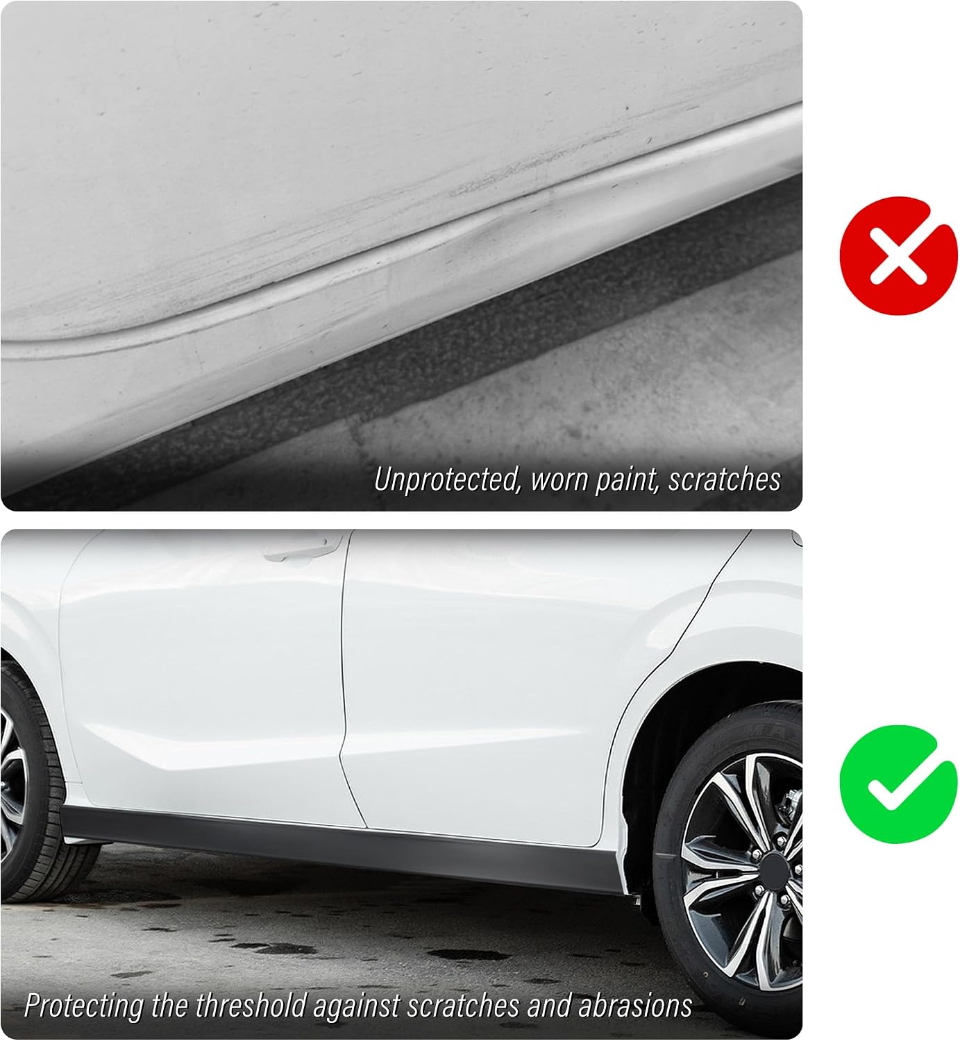 13Ft*3.15In Bumper Guard for Cars Crashworthy,Upgrade Thicken Rubber Side Skirts for Car Side Skirts Front Bumper,Universal Car Bumper Protector Guard Car Accessories