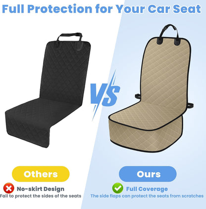 ELONGRIVER Dog Car Seat Covers, Waterproof Front Seat Cover for Dogs, Scratch-Proof, Nonslip Pet Passenger Seat Cover Protector, Universal Fit for Cars Trucks SUVs, Standard Size, Black