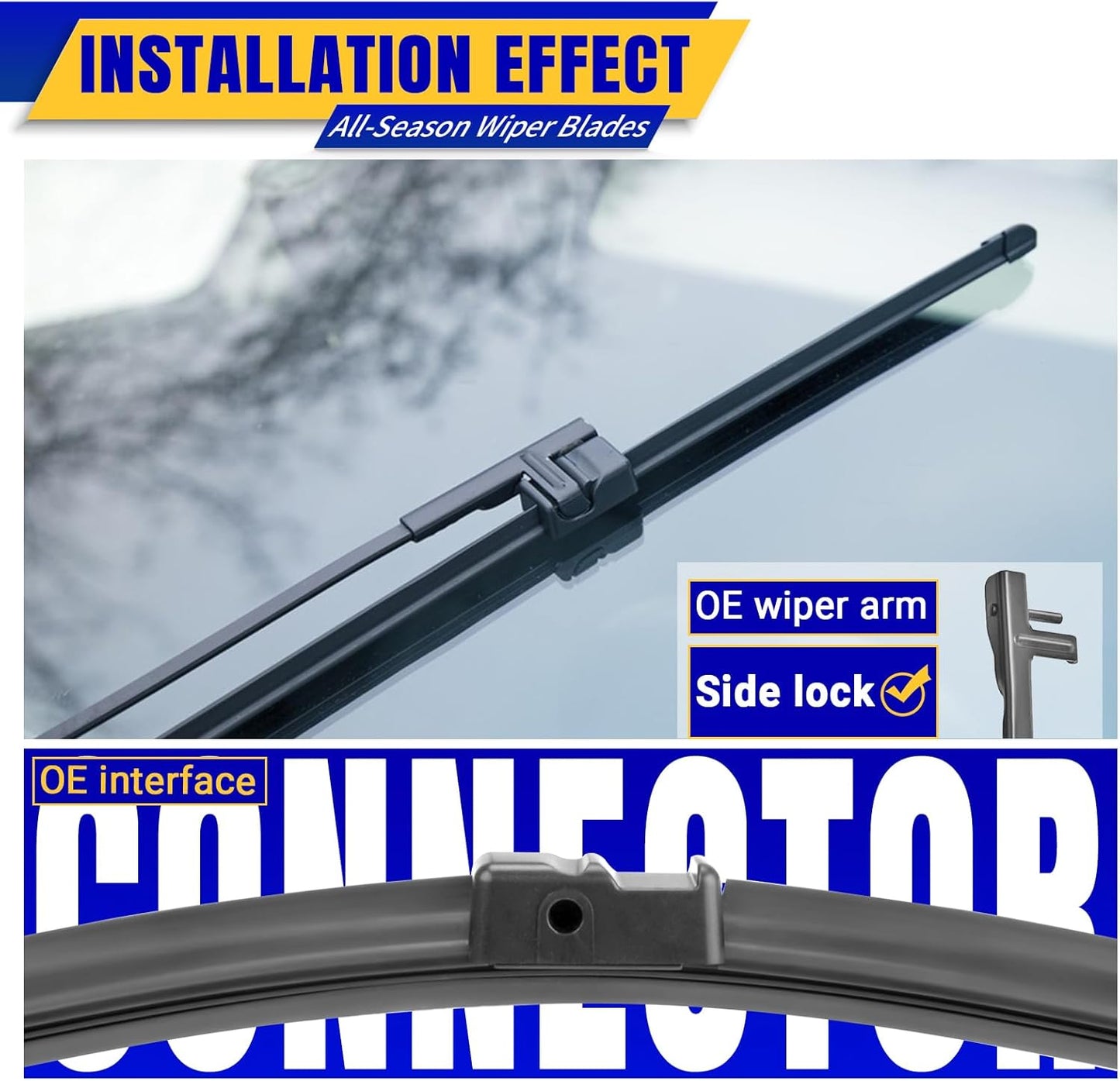 3 wipers Replacement for 2017-2021 2022 Honda CRV CR-V, Windshield Wiper Blades Original Equipment Replacement - 26"/17"/12" (Set of 3) U/J HOOK - Colors B