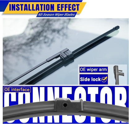 3 wipers Replacement for 2017-2021 2022 Honda CRV CR-V, Windshield Wiper Blades Original Equipment Replacement - 26"/17"/12" (Set of 3) U/J HOOK - Colors B