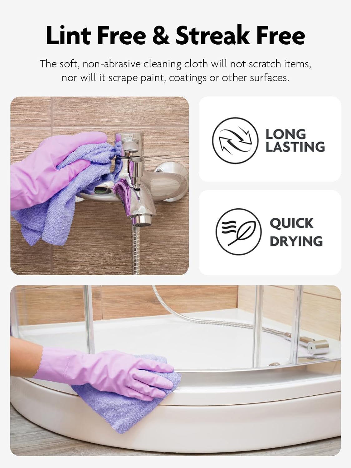Fantasticlean Microfiber Cleaning Cloth Roll -75 Pack, Tear Away Microfiber Towels, 12" x 12", Reusable, Washable, Scratch Free, Ultra Absorbent for All-Around Cleaning Supplies (DimGray)
