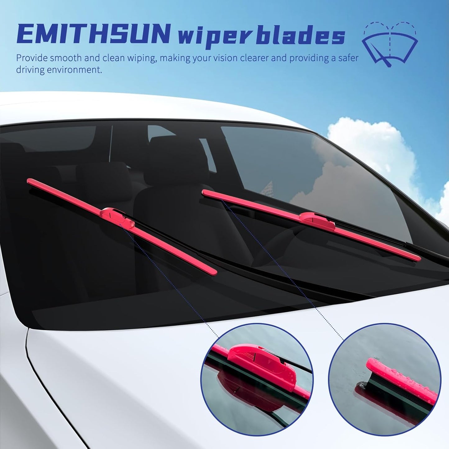 OEM QUALITY 26" + 16" Premium All-Seasons Stable And Quiet Windshield Wiper Blades(Set of 2) - Colors B