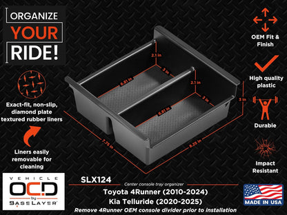 Vehicle OCD - Glove Box Organizer for Toyota 4Runner (2010-2024) and Lexus GX 460 (2010-2023)- Made in USA - SLX164