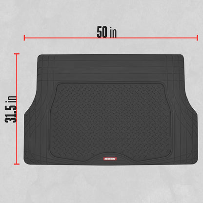 Motor Trend Heavy Duty Utility Cargo Liner Floor Mats for Car Truck SUV, Trimmable to Fit Trunk, All Weather Protection