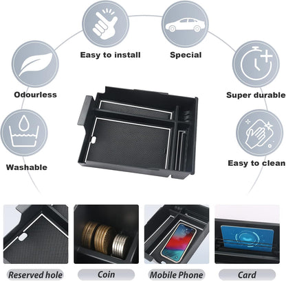 SKTU 2-Pack 2023 2024 2025 2026 Lexu s RX350 Center Console Organizer for 2023-2026 Lexu s RX350/RX450h/RX500h Console Tray 2023 2024 2025 2026 RX350 Accessories with Sunglasses Holder [Double Layers]