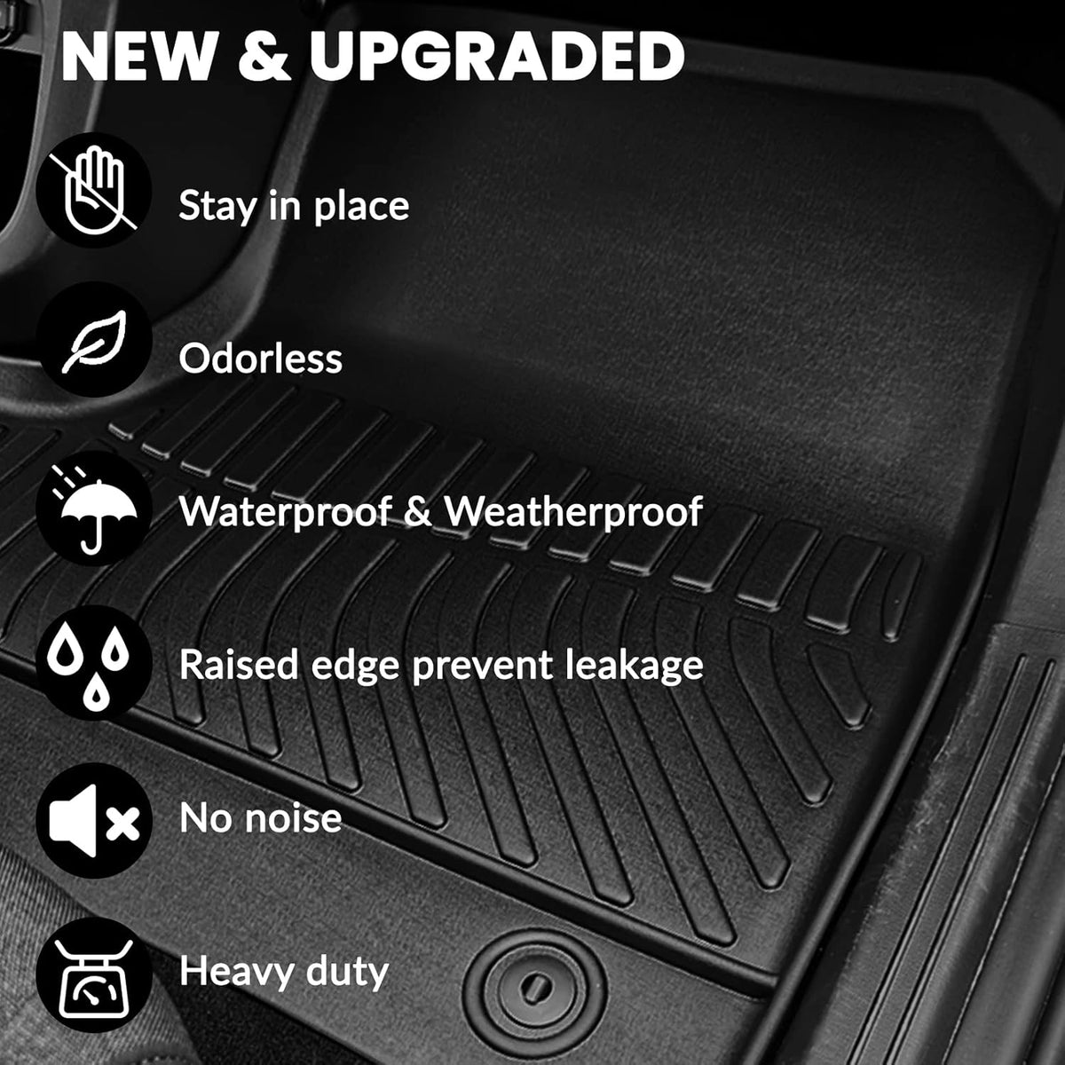 All Weather Floor Mat Fit for Toyota Corolla(Include Hybrid Exclude Hatchback) 2026 2025-2020 TPE Rubber Liners Corolla Accessories All Season Guard Odorless Anti-Slip Liner Black