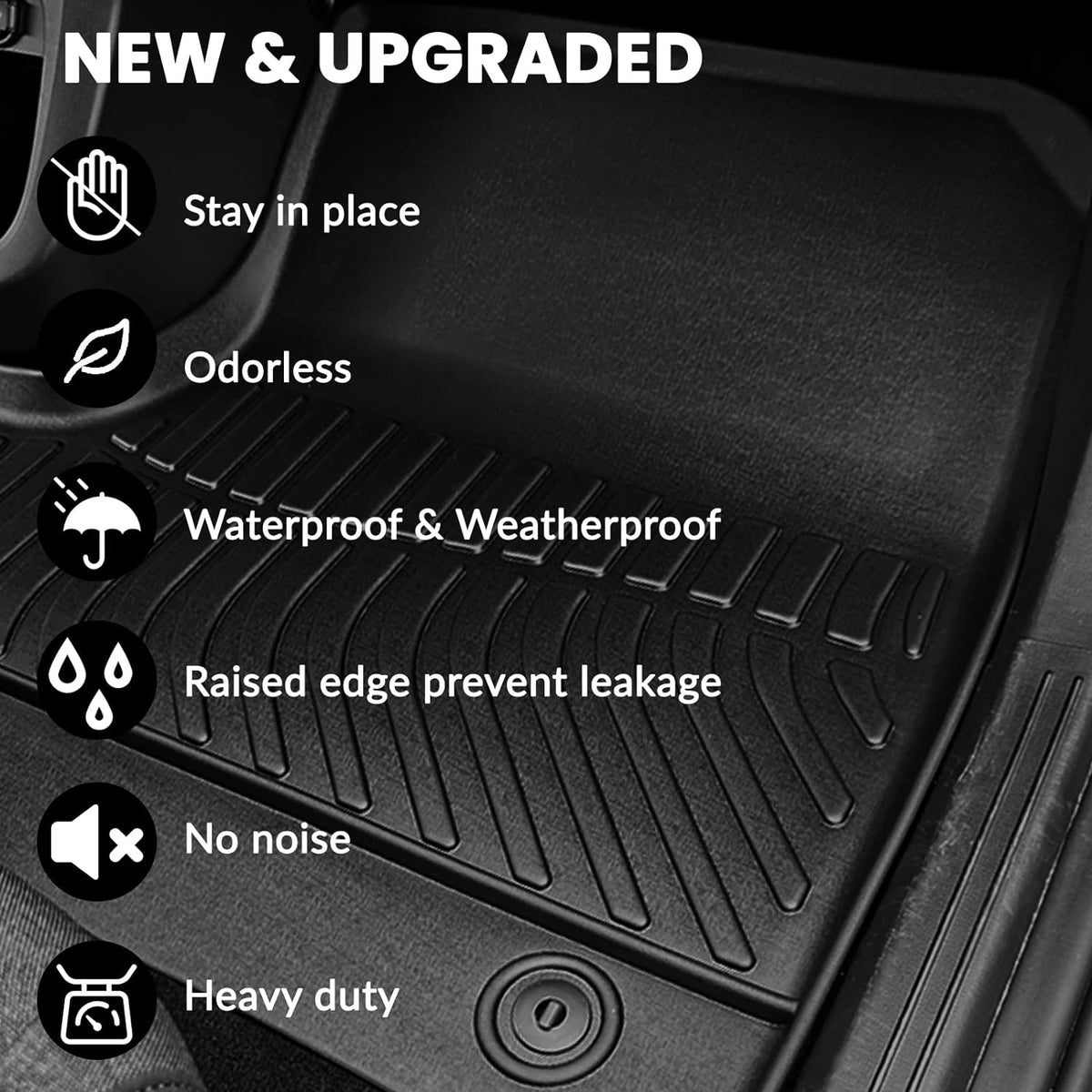Auxko All Weather Floor Mat & Cargo Mat Fit for 2026 2025 2024 2023 2022 Hyundai Tucson Hybrid(Not PHEV) TPE Liner Tucson Accessory Set All Season Odorless Anti-Slip Floor Liner
