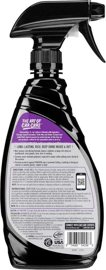 Turtle Wax X Mister Cartoon 54258 Interior and Exterior Protectant, Fast Drying Formula, for Dashboards, Tires, Trim, Plastics, Rubber and More, UV Protection, Great for Cars, Trucks and RV's, 16 oz.