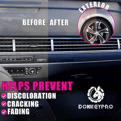 DONKEYPRO Car Interior Cleaner, Polishing Cleaner Detailer Spray for Vehicle Detailing, 450ml Aerosol 15 fl oz with Iron Can (2-Pack)