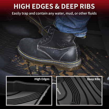 LASFIT Floor Mats Fits for Hyundai Sonata 2020-2026 (Only for FWD & Gas) & Kia K5 2021-2025 (Only for FWD) Custom Fit TPE All Weather Floor Liners Car Mats Accessories, Black