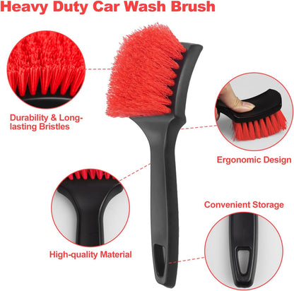 Wheel Brush, Wheel & Rim Cleaner Brush, Tire Brush, Wheel Cleaning Brush, Bendable & Durable Car Wheel Brush Set, Car Detailing Brushes, Wheel Brushes for Cleaning Wheels