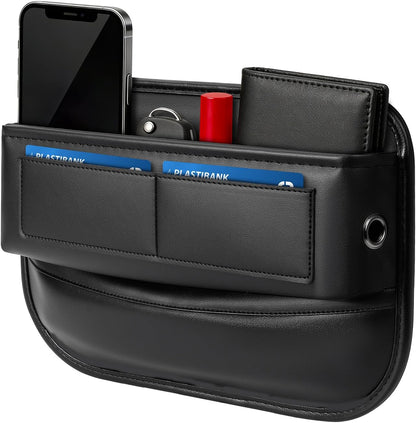 Universal Fit Car Gap Filler, Premium Leather Front Seat Gap Filler Organizer Center Console Seat Side Essentials Organizer with Card Slots, Easy Access to Phone, Sunglasses, Key for Car, SUV Truck