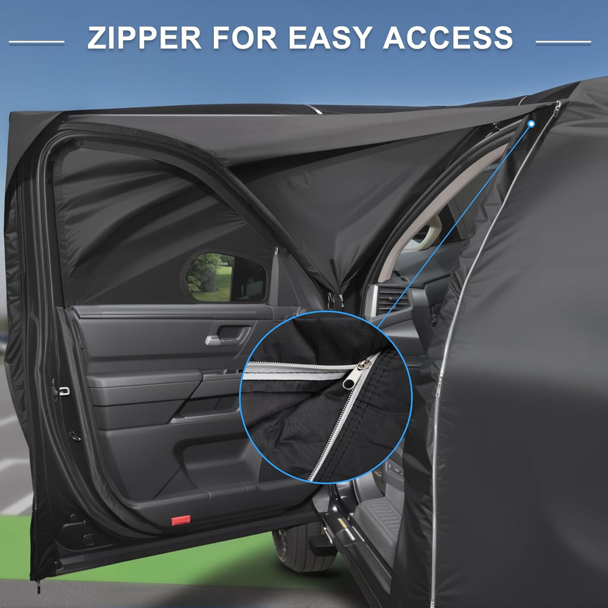 X AUTOHAUX Car Cover for Honda Civic Sedan/Coupe 210D-PU Outdoor Full Car Cover All Weather with Door Zipper for Waterproof Windproof Sun Rain Snow Protection