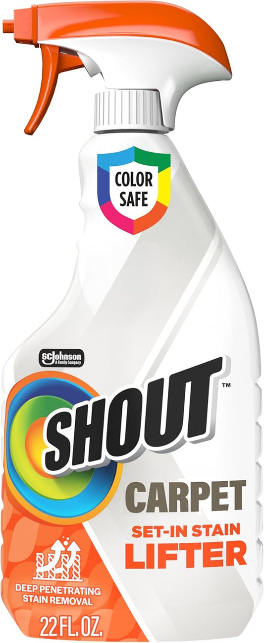 Shout Carpet Set-In Stain Lifter Spray, Rug & Carpet Cleaner, Color Safe and Fast Acting Spot & Stain Remover, 22 oz Trigger Spray