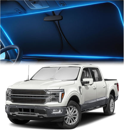 Magnelex Windshield Sun Shade for Dodge RAM 1500 2019-2023 2024 2025 2026, Foldable Car Window Sunshade, Heat & UV Visor Cover, Reflective Front Shades Accessories - Colors A