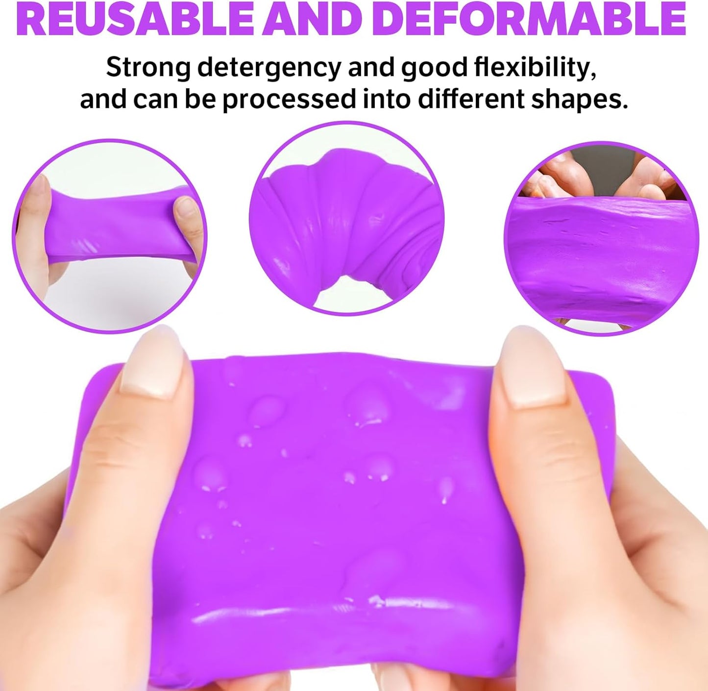 XPERTCHEMY Car Clay Bar 4 Pack 400g(4x100g), Auto Detailing Premium Grade No Scratch Magic Clay Bars Cleaner Kit with Washing and Adsorption Capacity for Car Auto SUV, RV, Truck, Purple