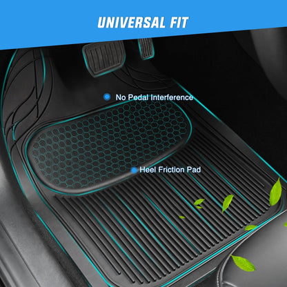 Nilight Rubber Cargo Mats for Cars Trucks SUVs,Universal Trim to fit for Most Vehicles,All Weather Protection Heavy Duty Cargo Liners