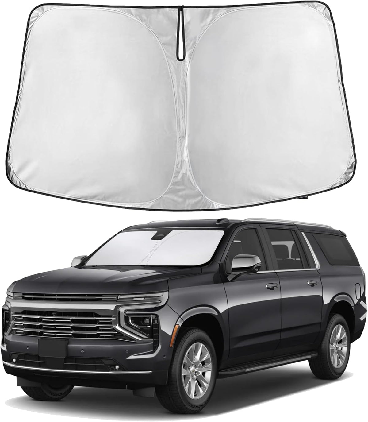 EcoNour Car Windshield Sun Shade | 2025 Upgraded Innovative No-Light-Pass Technology for Maximum Coverage | Foldable Sun Shade Keeps Your Vehicle Cool | Must-Have Car Accessories | Small (59" x 29") - Colors K