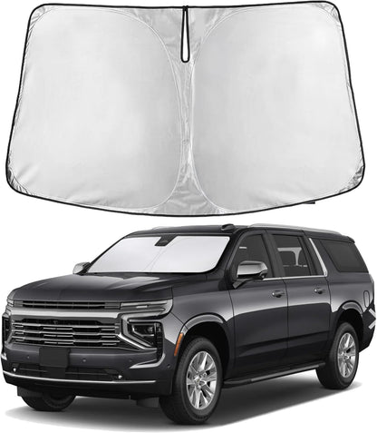 EcoNour Car Windshield Sun Shade | 2025 Upgraded Innovative No-Light-Pass Technology for Maximum Coverage | Foldable Sun Shade Keeps Your Vehicle Cool | Must-Have Car Accessories | Small (59" x 29") - Colors K
