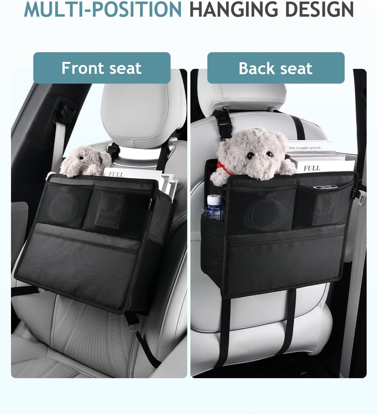 FLORICH Car Seat Gap Filler, Pro-Seats Gap Filler Organizer and Storages 2-in-1, Premium Leather Center Console Organizer, Car Organizer Front Seat Universal Fit for Car SUV Truck