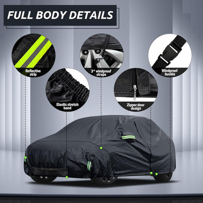 Car Cover Custom Fit for Toyota Corolla 2000-2025, Honda Civic 1991-2025, Waterproof All Weather Full Exterior Cover Rain Sun Protector Car Cover with Door Zipper