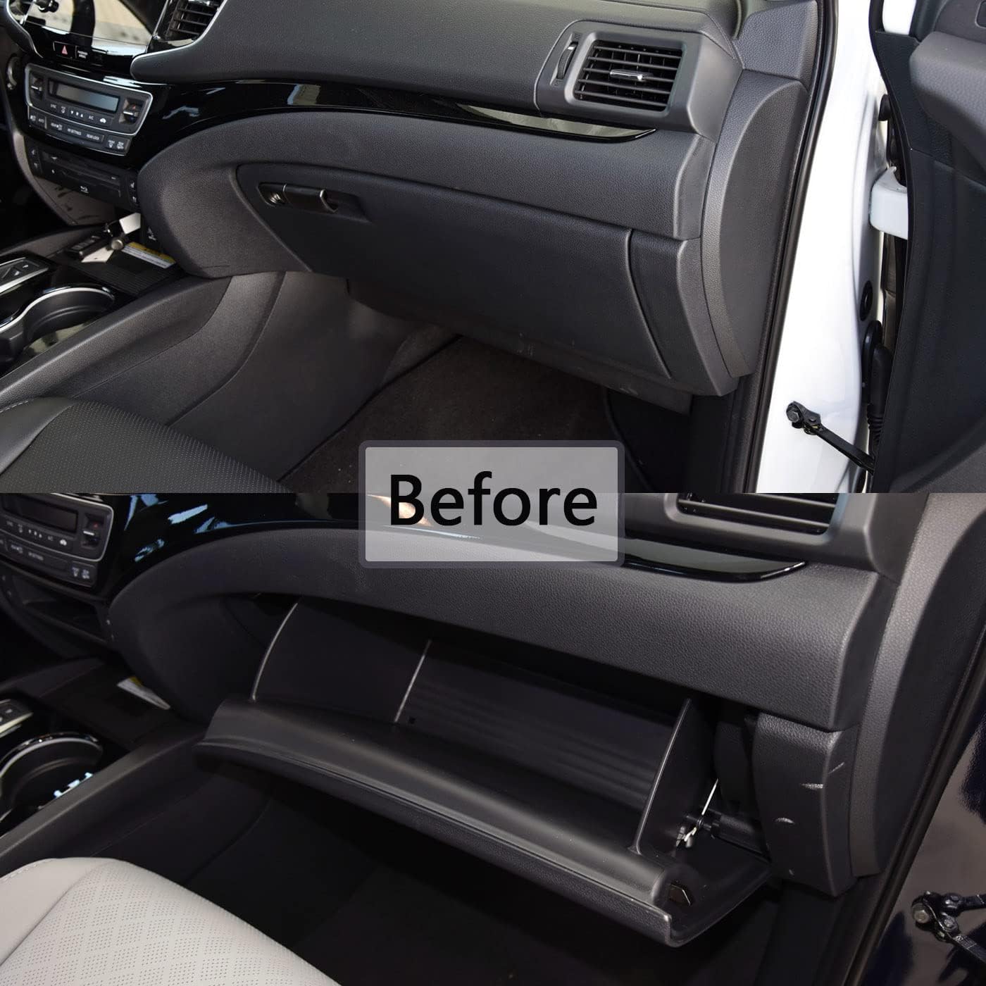 EDBETOS Glove Box Dividers Organizer Compatible with Honda Pilot 2016-2020 2021 2022/ Ridgeline 2017-2023/ Passport 2019-2023 Accessories Double Compartment Optimize Interior Storage Space