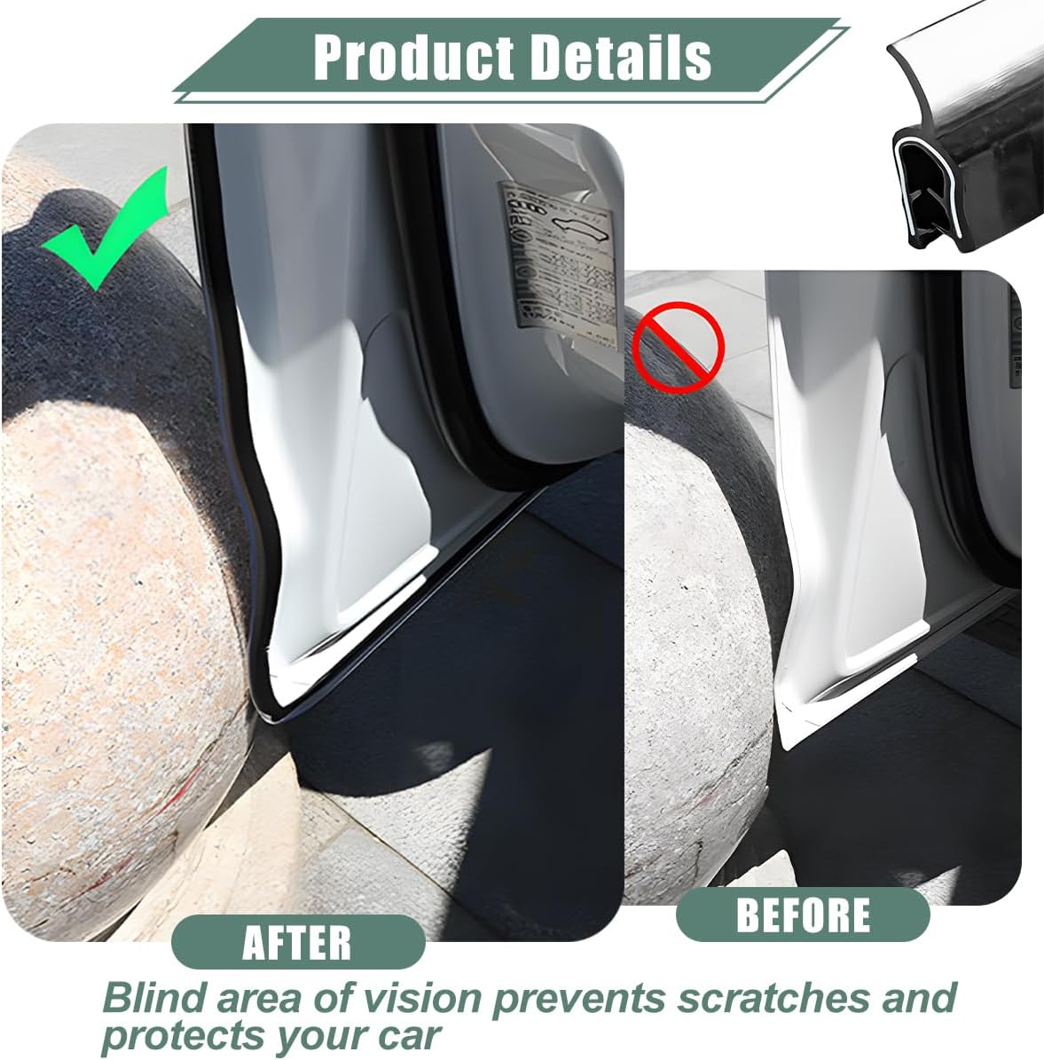 Osilly Car Door Edge Guards, 16Ft Rubber Seal Car Door Edge Trim, U Shape Door Edge Protector Guard, Aluminum Weather Proofing Automotive Door Edge Molding Protection for Most Car (Black)