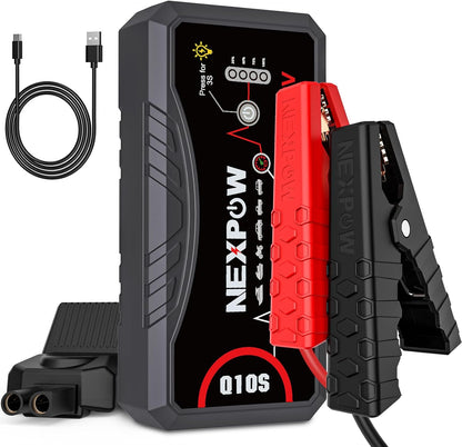 NEXPOW Car Jump Starter 2026 Upgraded Car Battery Jump Starter Pack 3000A Peak for Up to 9.0L Gas and 7.0L Diesel Engine 12V Auto Battery starter Jumper Cables Portable Lithium Jump Box with USB QC3.0