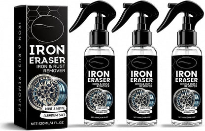 Iron Eraser Rust Remover Spray for Metal,Fast Iron Powder Remover Spray for Car Wheels, Paint & Metal Surfaces (2pcs)
