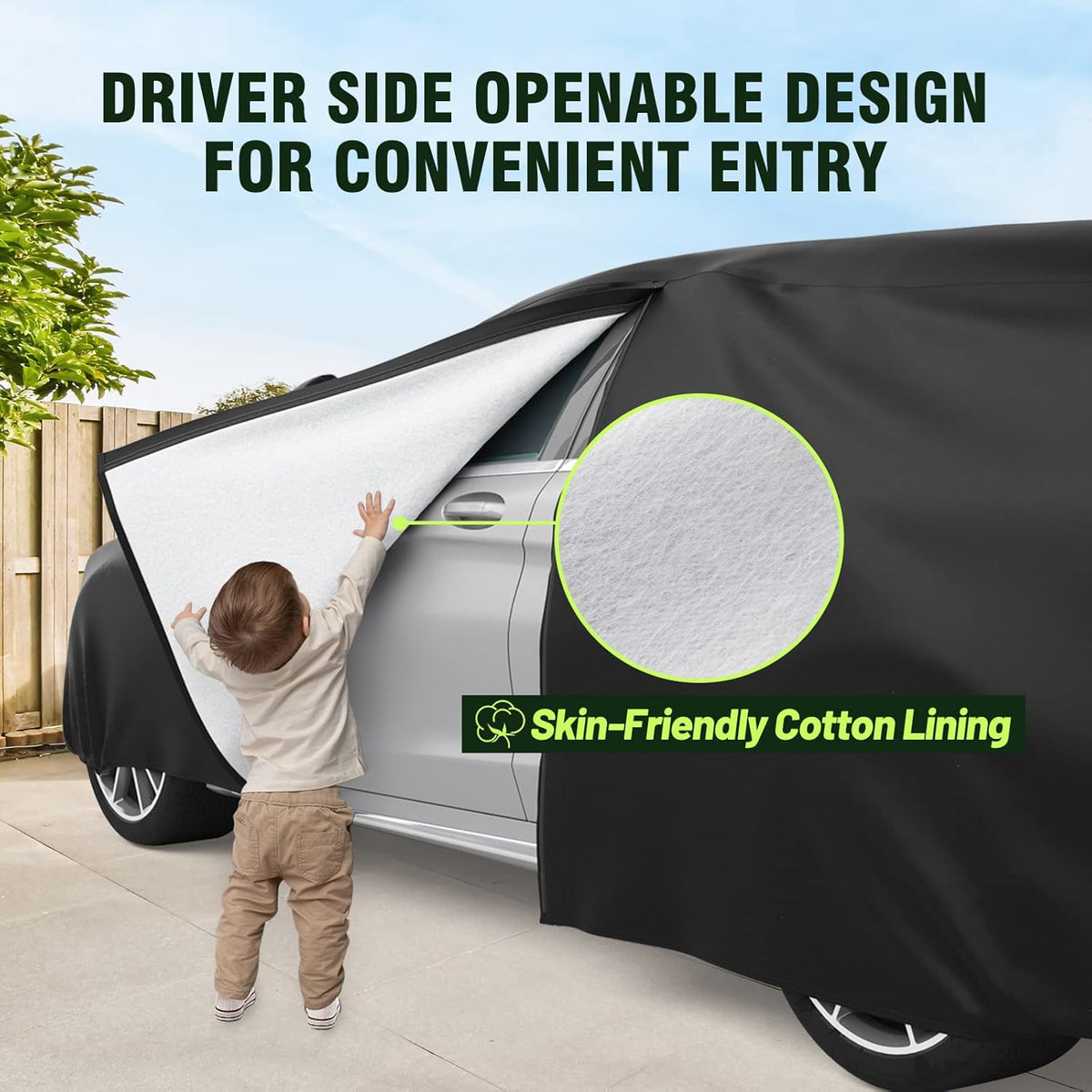 Favoto SUV Car Cover Waterproof All Weather 6 Layers Heavy Duty Car Cover for Automobiles Rain Sun Snow UV Protection with Inner Cotton Car Cover Outdoor Universal Fit for SUV (188-198 inch) Silver