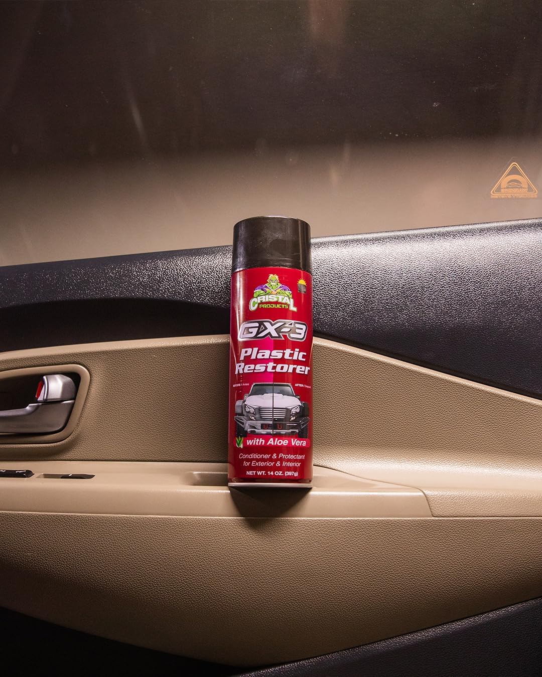 Cristal Products GX-3 Plastic Restorer – Black Plastic Restorer for Cars & Automotive Trim Restorer – Interior Car Cleaner & Exterior Faded Plastic, Vinyl & Rubber Renewer with Aloe Vera (8 fl oz)
