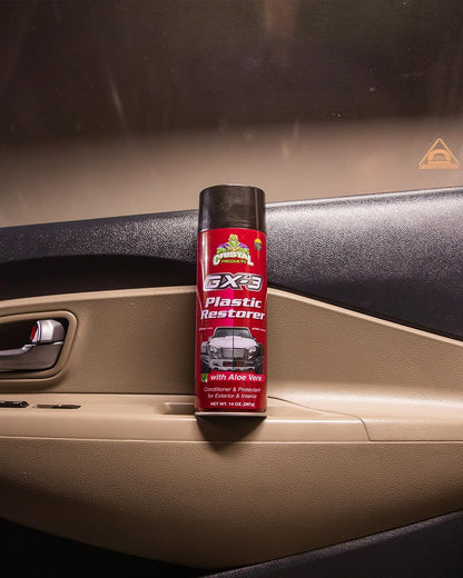 Cristal Products GX-3 Plastic Restorer – Black Plastic Restorer for Cars & Automotive Trim Restorer – Interior Car Cleaner & Exterior Faded Plastic, Vinyl & Rubber Renewer with Aloe Vera (8 fl oz)