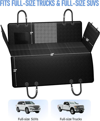 PROZAR Dog Car Seat Cover for Back Seat, Hard Bottom Back Seat Extender, Back Seat Pet Cover for Dogs - Supports 400lbs, Waterproof Heavy Duty Scratch Dog Hammock for Compact Cars/SUVs, 51in