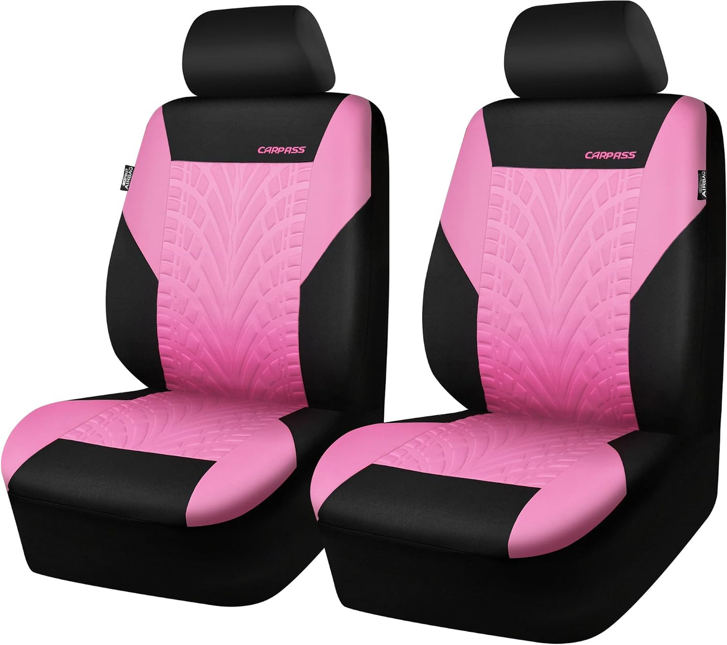 CAR PASS Car Seat Covers Full Sets, Front & Split Rear Bench for Car, 3D Tyre Embossed Automotive Interior Covers, Airbag Compatible, Quick Setup Universal Fit Seat Covers for Car, SUV(Charcoal)