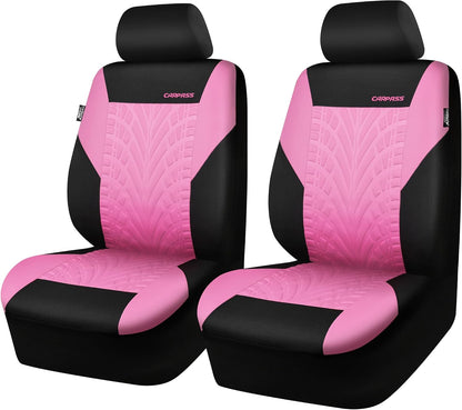 CAR PASS Car Seat Covers Full Sets, Front & Split Rear Bench for Car, 3D Tyre Embossed Automotive Interior Covers, Airbag Compatible, Quick Setup Universal Fit Seat Covers for Car, SUV(Charcoal)