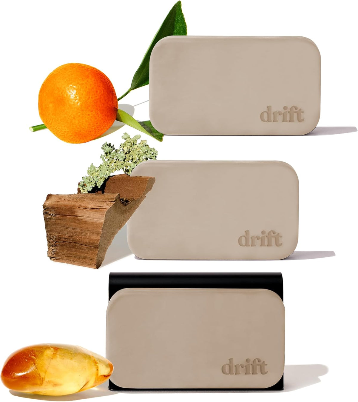 Drift Car Air Freshener - Stone Air Freshener Car Odor Eliminator - Long Lasting Scent - Auto Accessories - Metal Clip - Essential Oils - Clean Ingredients - Open Air Scent Starter Kit
