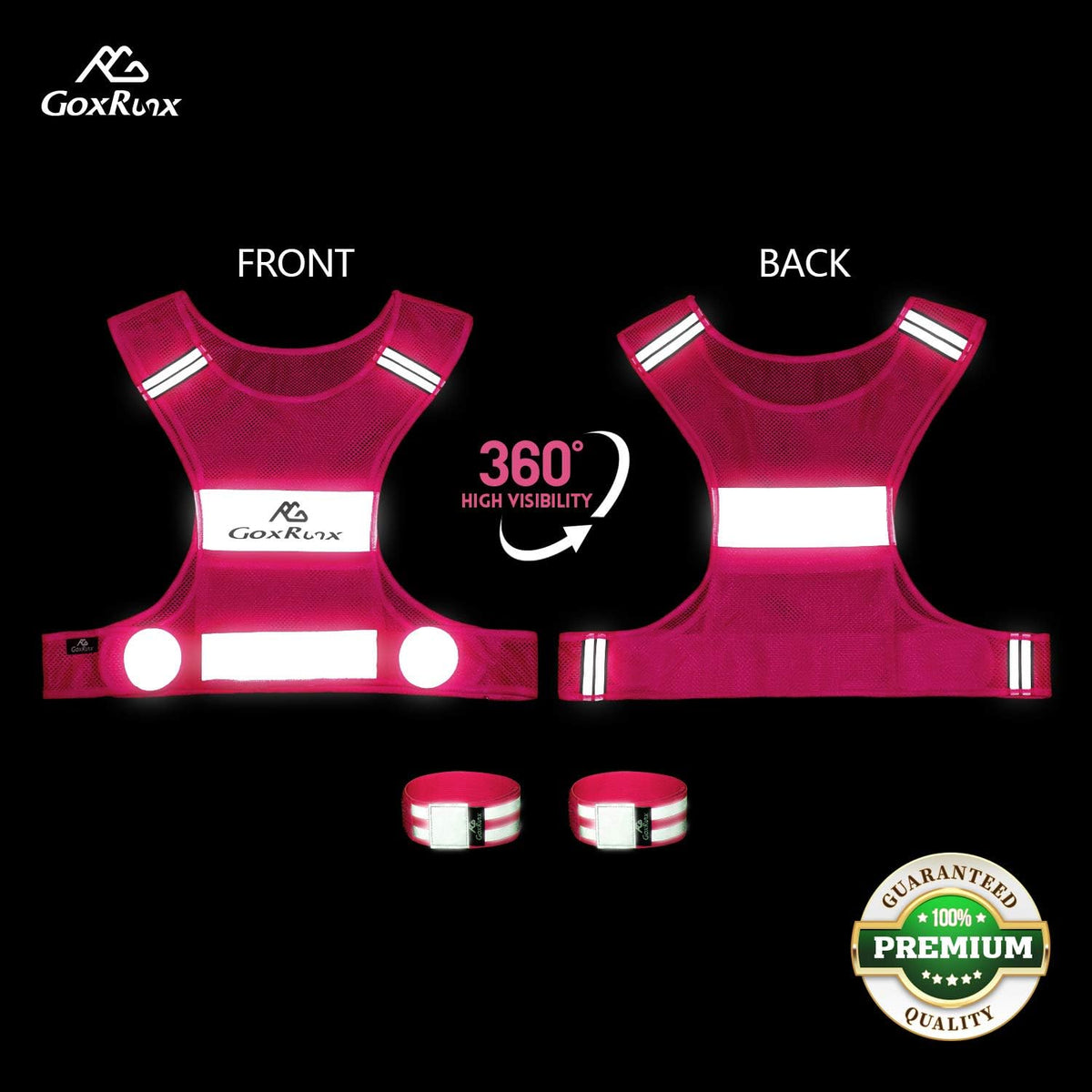 Reflective Vest Running Gear,Lightweight Reflective Safety Vests with Arm Bands