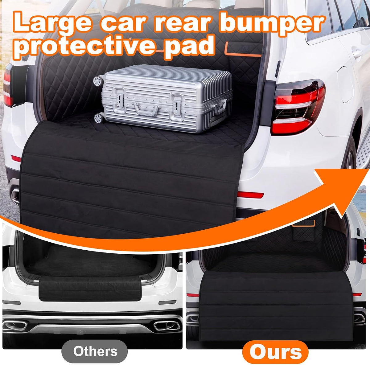 Tinideya Large Rear Bumper Protector for Cars 41 x 25 Inch Bumper Guard Foldable Protective Mat Dog Blanket Cargo Liner Preventing Scratches While Unloading and Loading for SUV Van Truck Vehicle