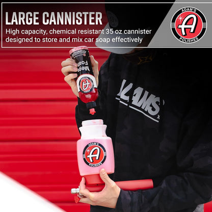 Adam's Foam Gun Car Wash Foam Sprayer - Connects to Garden Hose for Car Washing, No Pressure Washer Required, Use Snow Foam Blaster with Car Soap, Shampoo or Detergent