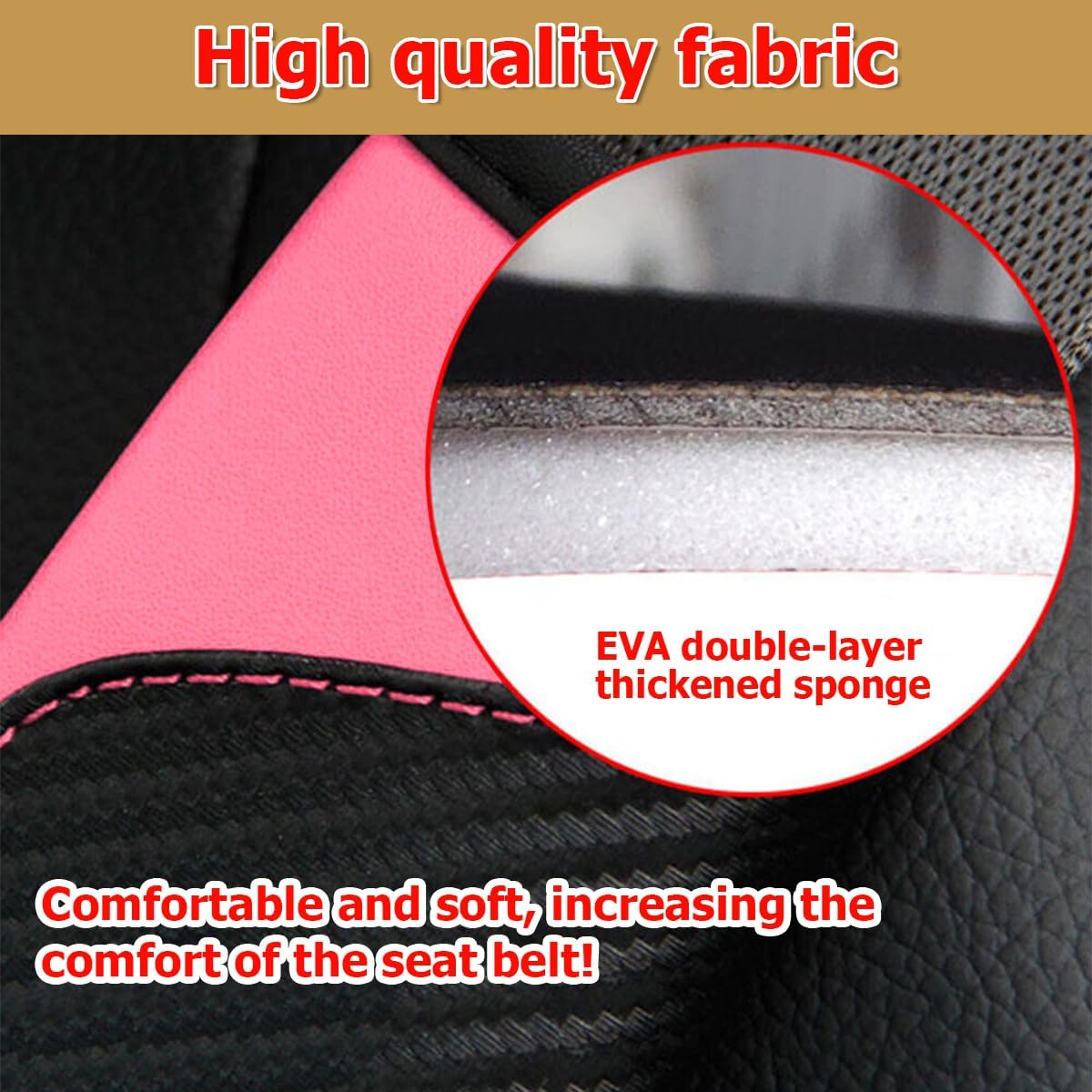 AUCELI 2PCS Car Seat Belt Cover, Carbon Fiber Seatbelt Shoulder Strap Covers, Breathable Leather Soft Harness Pad Protect Your Neck and Shoulder Compatible with Cars
