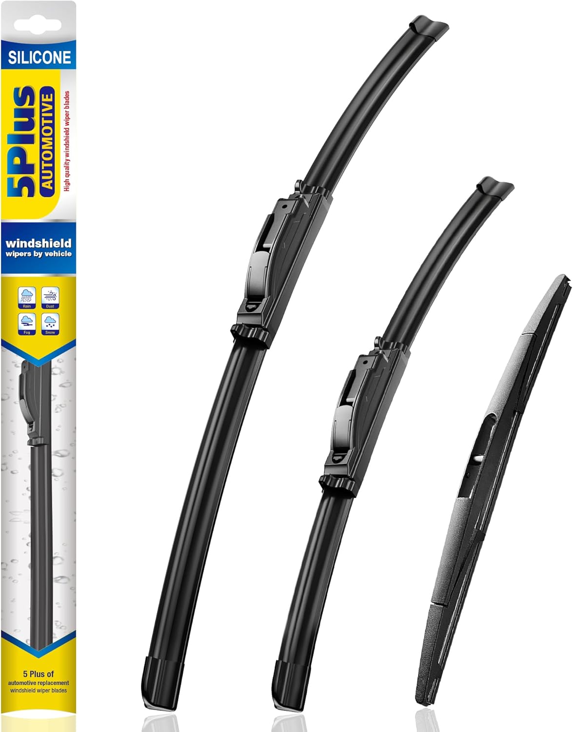 5 PLUS® Silicone Windshield Wipers Replacement for 2007-2014 Ford edge, 2007-2015 Lincoln MKX Wiper Blades(Set of 3),Automotive Replacement Windshield Wiper Blades For My Car-26"/20"/14" - Colors A