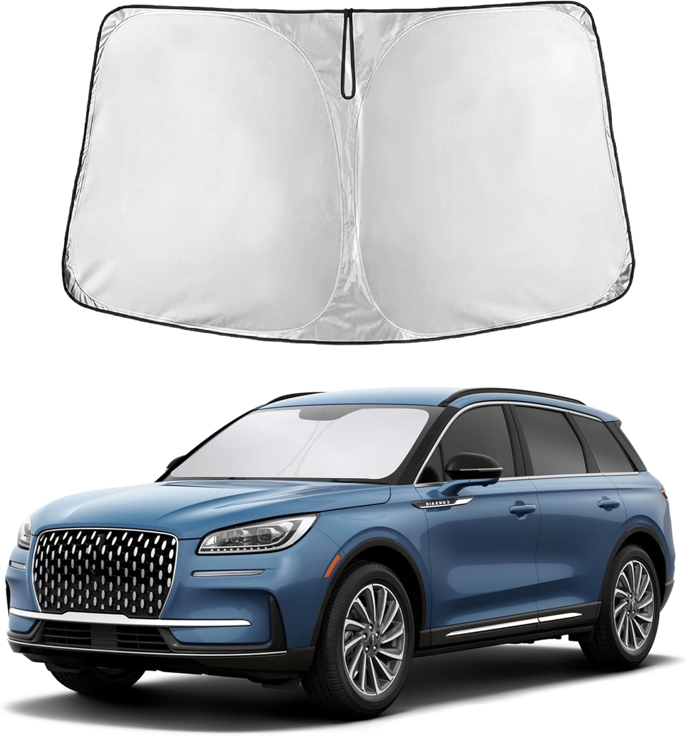 EcoNour Car Windshield Sun Shade | 2025 Upgraded Innovative No-Light-Pass Technology for Maximum Coverage | Foldable Sun Shade Keeps Your Vehicle Cool | Must-Have Car Accessories | Small (59" x 29") - Colors G