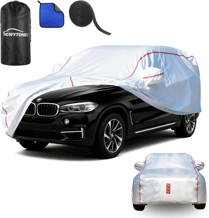 Car Cover for Sedan, Waterproof All Weather Heavy Duty, 360° Underbody Wrap Windproof Design, Quick Install Outdoor Vehicle Cover, Fits 186-193 in