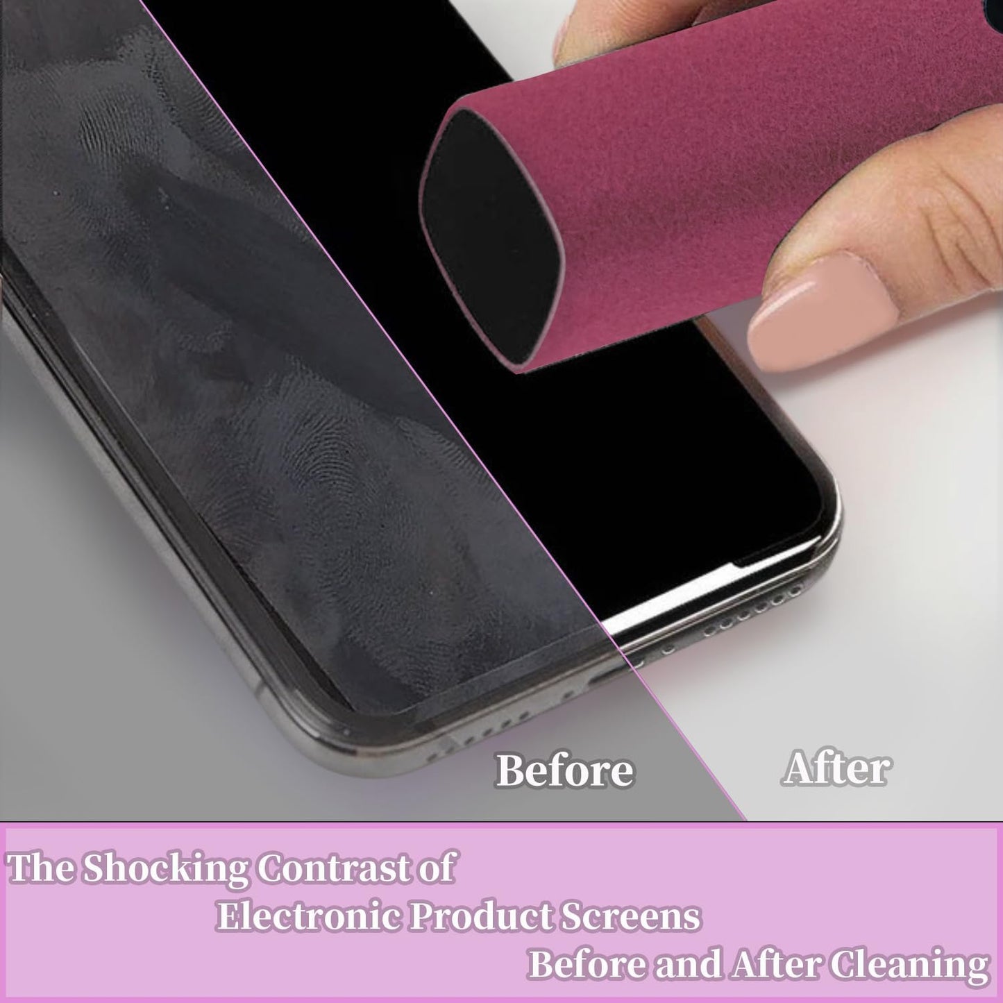 Car Screen Cleaner Spray and Wipe for Women, Cell Phone Touchscreen Cleaning Wiper Kit Accessories for MacBook Display iPad iPhone Mac Laptop Computer Monitor TV Screens, Black Grey White