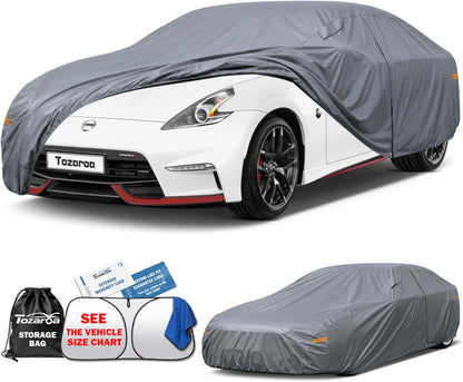 SUV Cover Waterproof All-Weather,Outdoor Full Exterior Automobiles SUV(Length 182-190 inch) with Windshield Sun Shade Universal Fit Toyota RAV4,CRV,Model Y,Q5,Size S2 (See SizeChart)