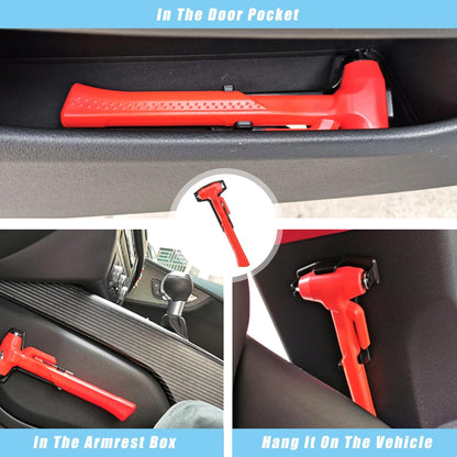 Premium Car Glass Breaker with Seat Belt Cutter - Automotive Safety Hammer - Emergecy Escape Tool, Car Autoaccessory Metal Window Hammer, Vehicle Hard Aluminium Alloy Head Design(Silver)