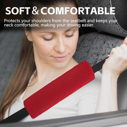 wuyaoyao 2PCS Car Seat Belt Pads Shoulder Cover, Soft Plush Auto Seat Belt Pad for Protecting Neck and Shoulder, Universal Car Shoulder Strap Cushion Protector for Adults Kids Women Men (Blue Gray)