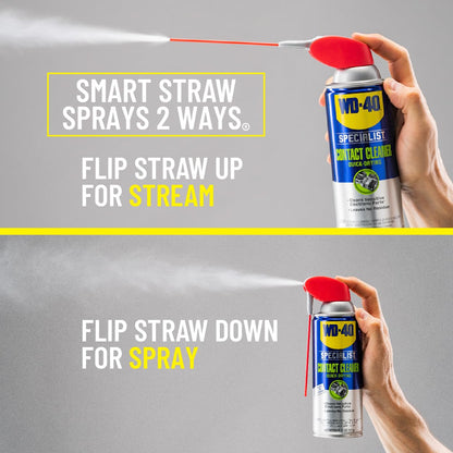 WD-40 Specialist® Contact Cleaner for Metal, Plastic, Rubber, Electrical Contacts, Battery Terminals, Switches, Fast-Drying Cleaner for Terminals & Motors, Auto, Bigger Can, 13.3 OZ [6-Pack]
