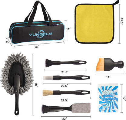 Car Detailing Brush Kit with Detail Brushes,Car Interior Detailing Brushe,Car Dust Brush,Cleaning Gel,Car Interior Cleaning Tool for Truck SUV Car Accessories