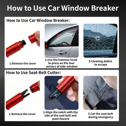 3Pcs Safe Hammer 2 in 1 car Window Breaker Tool, Upgraded Window Breaker Seatbelt Cutter for Men Women, Essential Car Emergency Kits for Vehicles